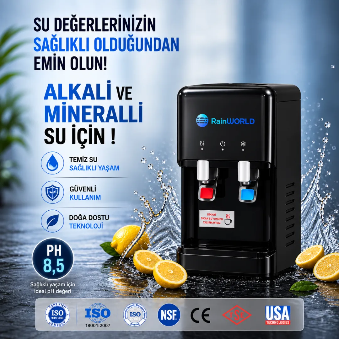 Via One-Mini Arıtmalı Sıcak Soğuk Su Sebili - Siyah - Görsel 2