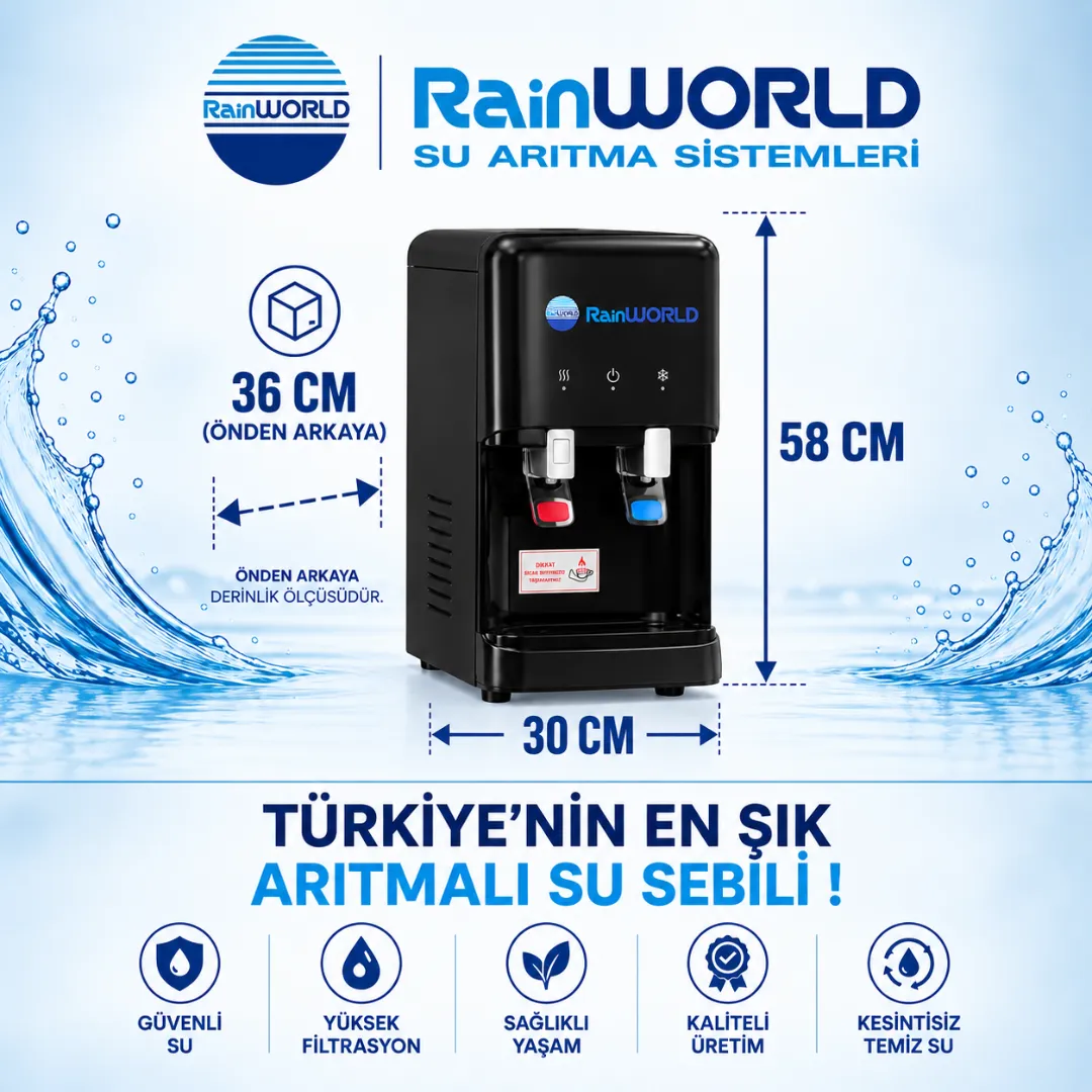 Via One-Mini Arıtmalı Sıcak Soğuk Su Sebili - Siyah - Görsel 5